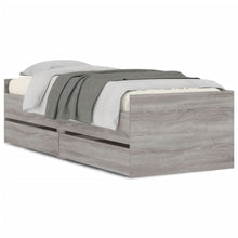 Bedframe met lades grijs sonoma eikenkleurig 90x200 cm 90 x 200 cm Grijs sonoma