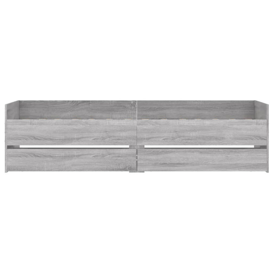 Bedframe met lades grijs sonoma eikenkleurig 90x200 cm 90 x 200 cm Grijs sonoma