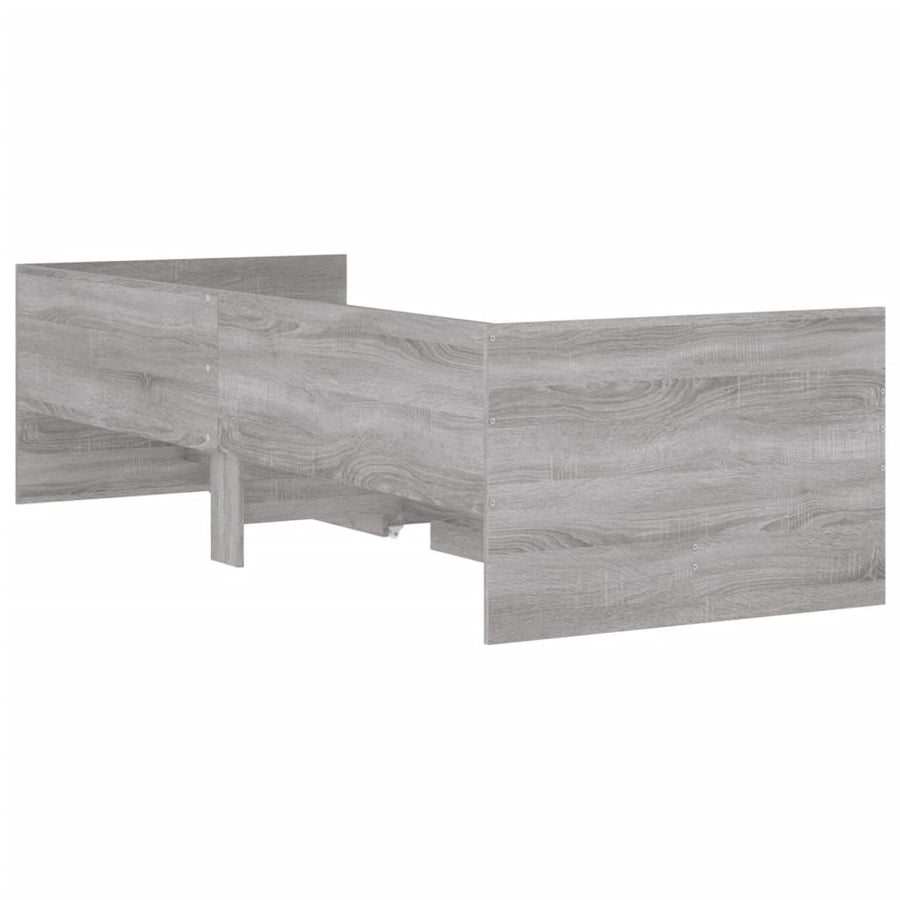 Bedframe met lades grijs sonoma eikenkleurig 90x200 cm 90 x 200 cm Grijs sonoma