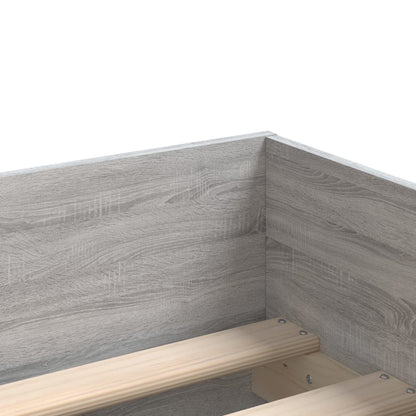 Bedframe met lades grijs sonoma eikenkleurig 90x200 cm 90 x 200 cm Grijs sonoma