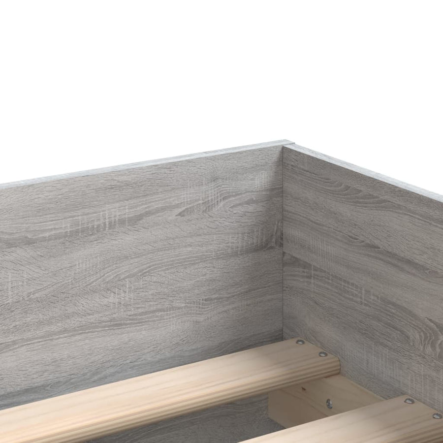 Bedframe met lades grijs sonoma eikenkleurig 90x200 cm 90 x 200 cm Grijs sonoma