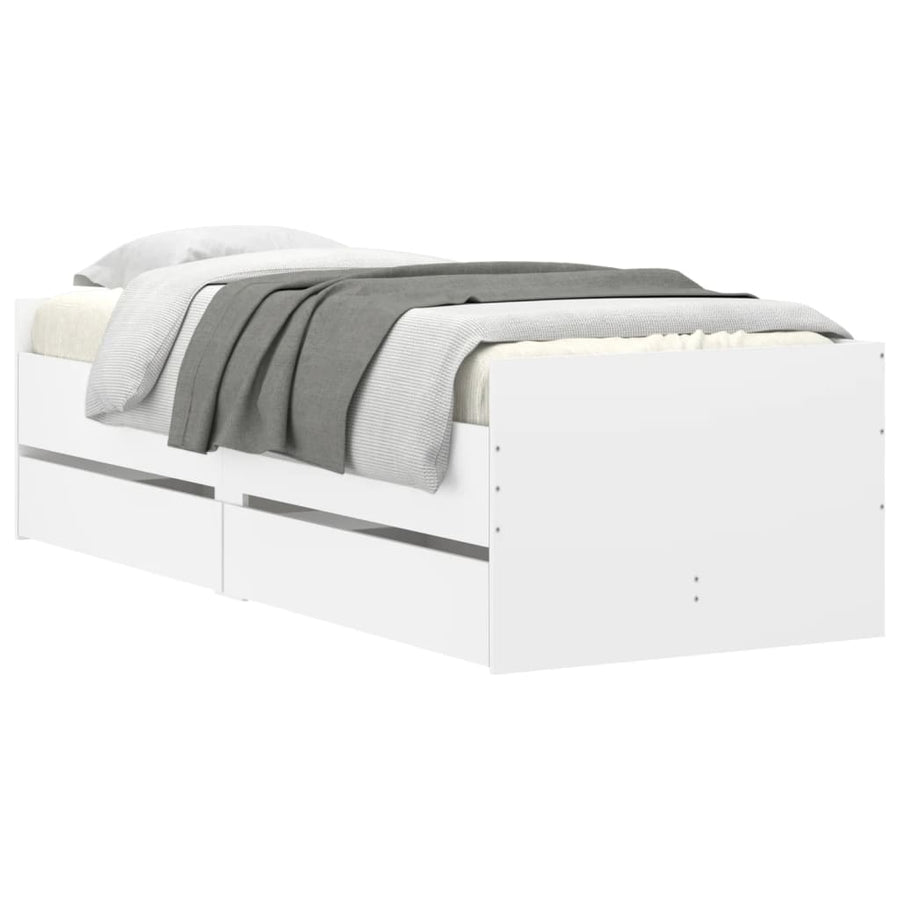 Bedframe Met Lades Wit 90 x 190 cm
