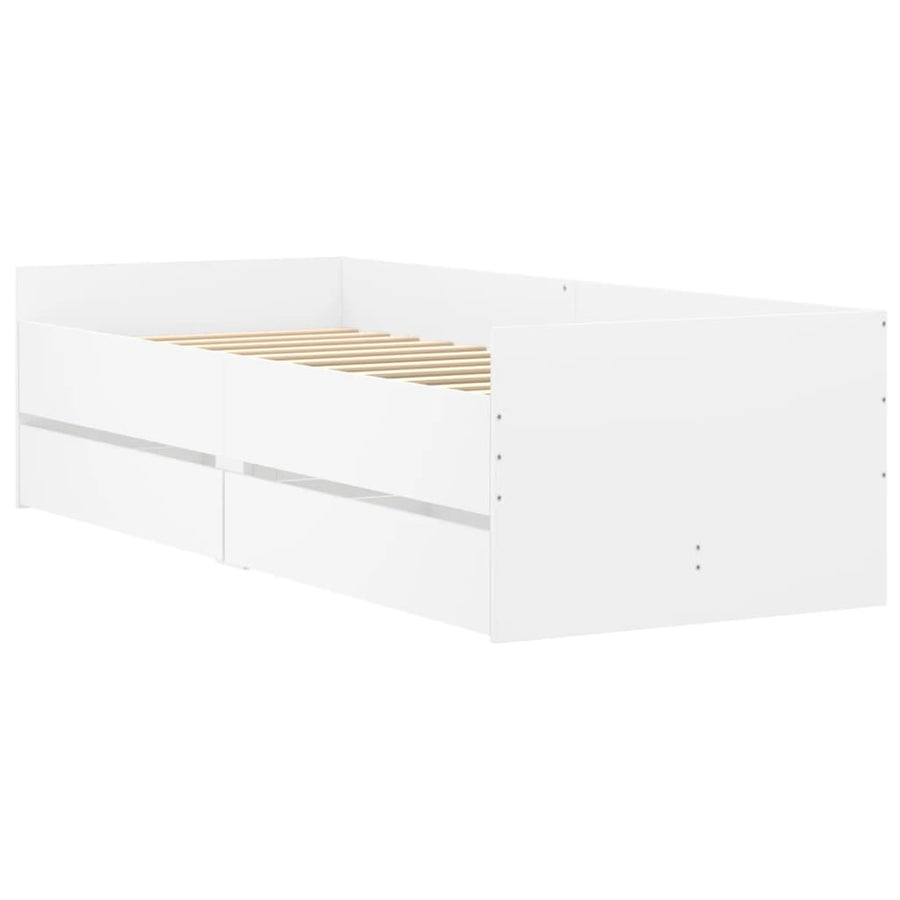 Bedframe Met Lades Wit 90 x 190 cm
