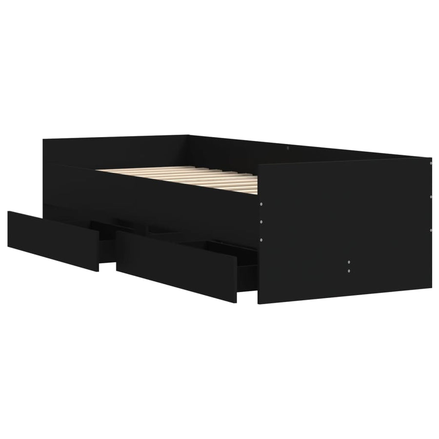 Bedframe Met Lades Zwart 90 x 190 cm