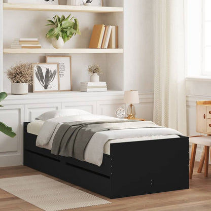 Bedframe Met Lades Zwart 90 x 190 cm