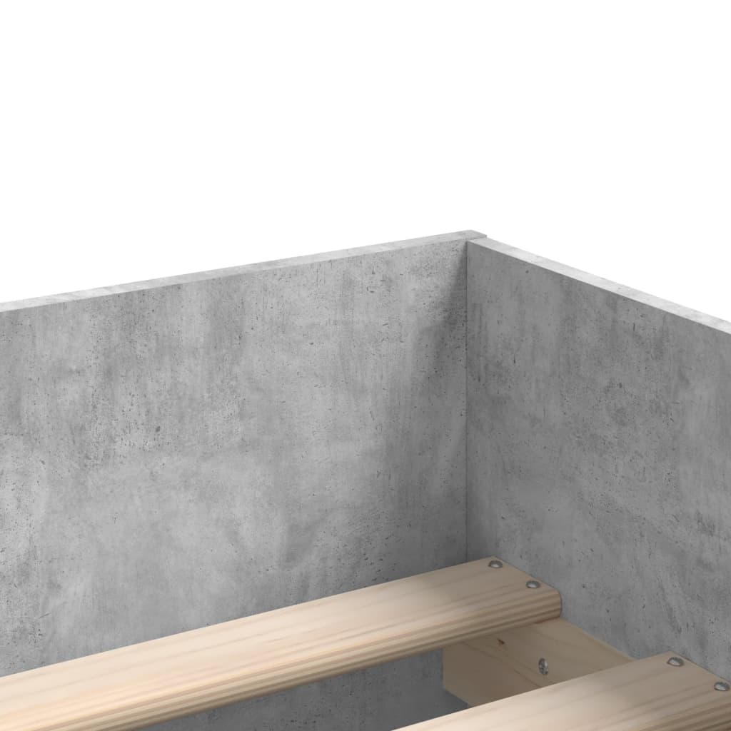 Bedframe Met Lades Betongrijs 90 x 190 cm