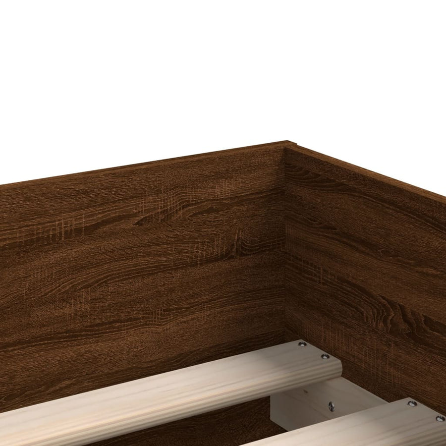 Bedframe Met Lades Ig 90 x 190 cm bruin eikenkleur