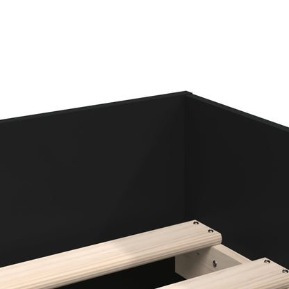 Bedframe met lades zwart 75x190 cm Small Single 75 x 190 cm Zwart