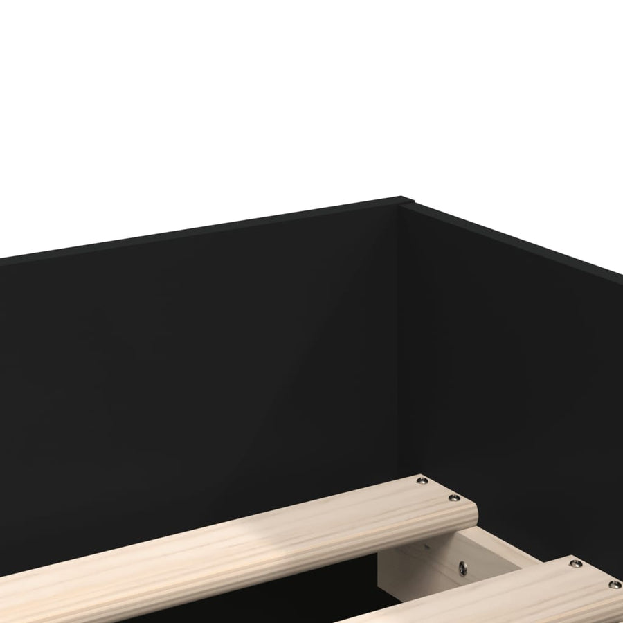 Bedframe met lades zwart 75x190 cm Small Single 75 x 190 cm Zwart