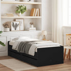 Bedframe met lades zwart 75x190 cm