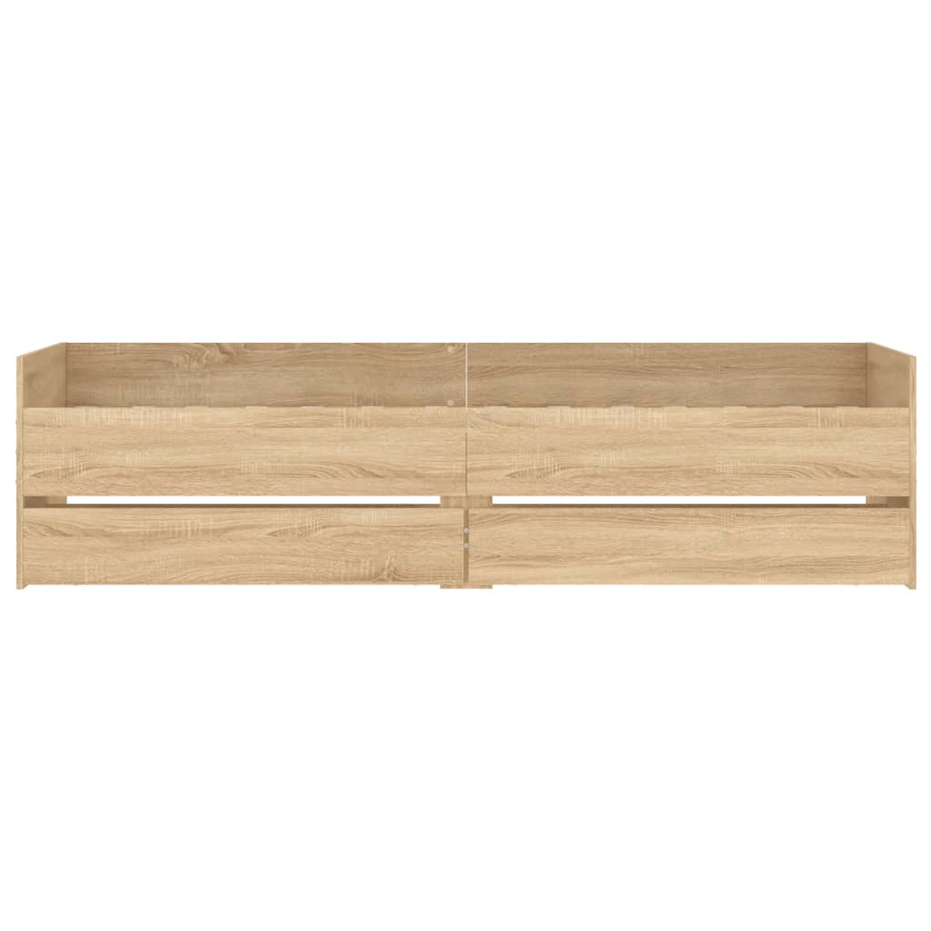 Bedframe sonoma eikenkleurig 75x190 cm Small Single 75 x 190 cm Sonoma eiken