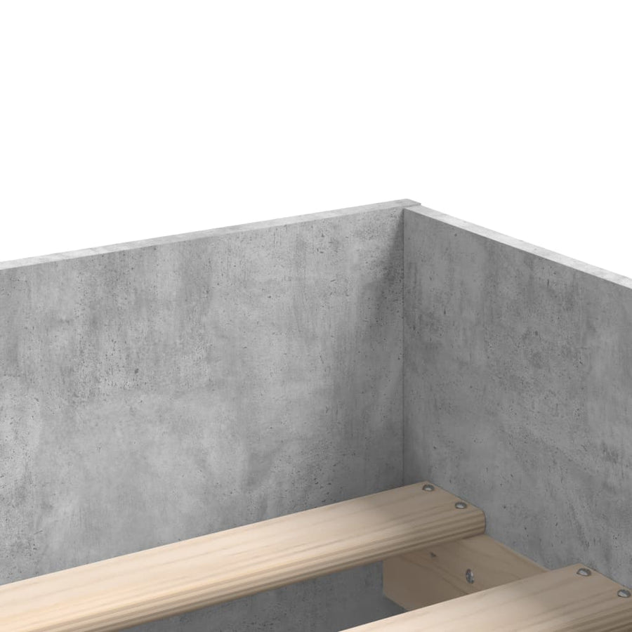 Bedframe met lades betongrijs 75x190 cm Small Single 75 x 190 cm Betongrijs