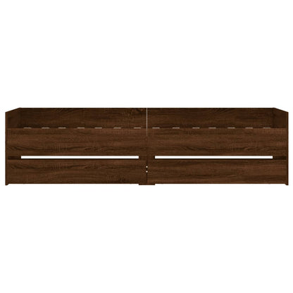 Bedframe met lades bruin eikenkleurig 75x190 cm Small Single 75 x 190 cm bruin eikenkleur