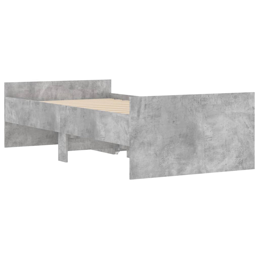 Bedframe met lades betongrijs 100x200 cm 100 x 200 cm Betongrijs