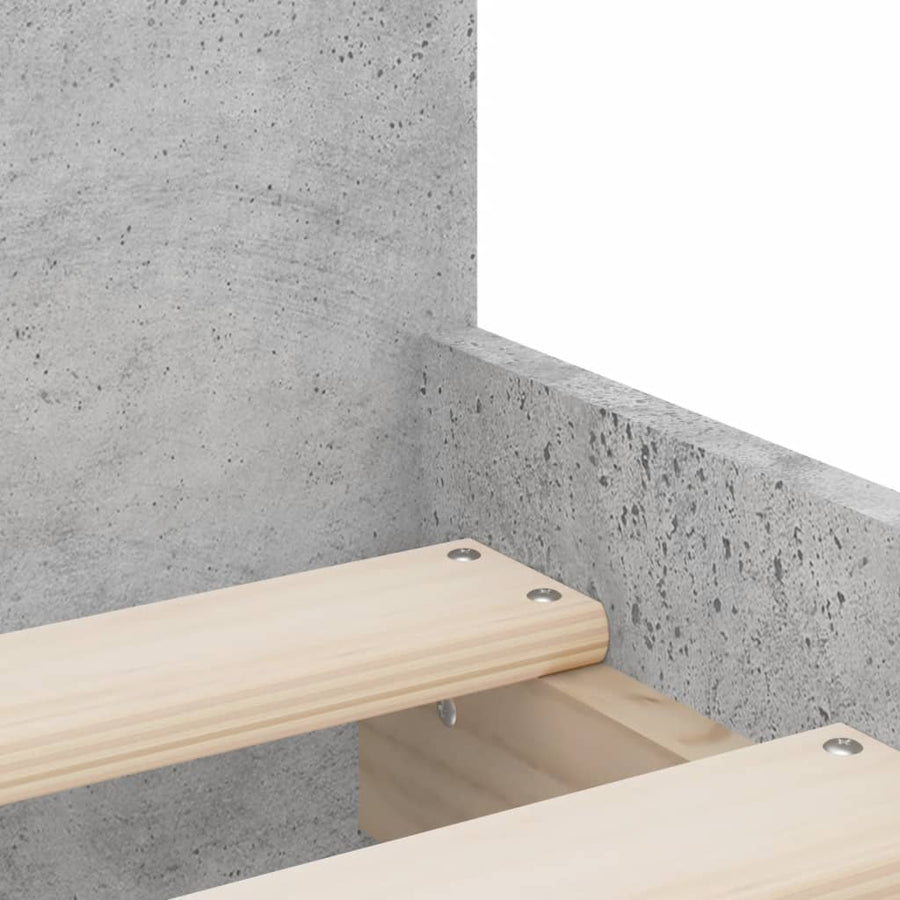 Bedframe met lades betongrijs 100x200 cm 100 x 200 cm Betongrijs