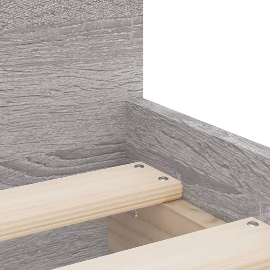 Bedframe met lades grijs sonoma eikenkleurig 100x200 cm 100 x 200 cm Grijs sonoma