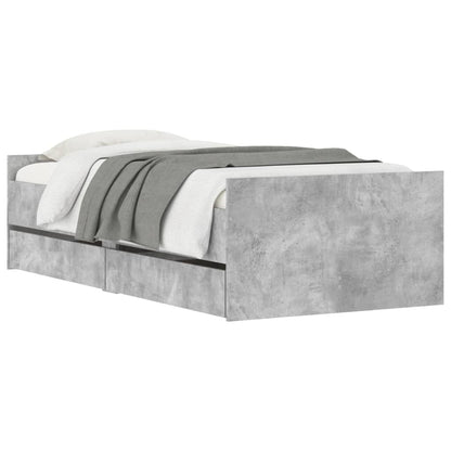 Bedframe met lades betongrijs 90x200 cm 90 x 200 cm Betongrijs