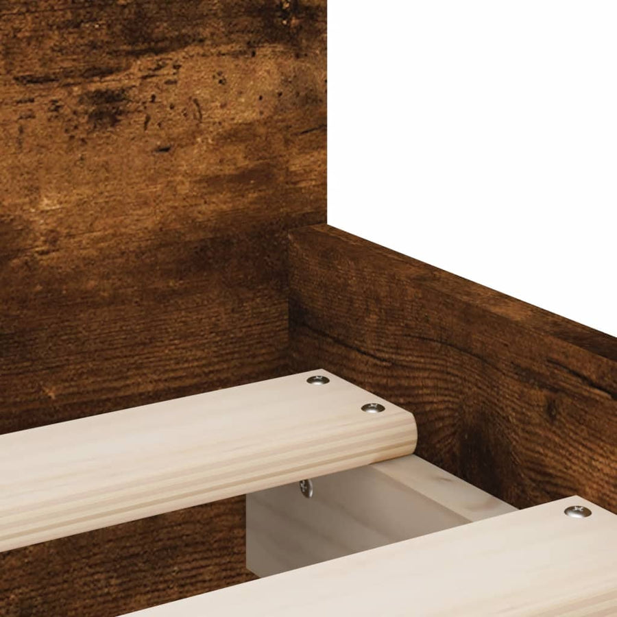 Bedframe met lades gerookt eikenkleurig 90x200 cm 90 x 200 cm Gerookt eiken