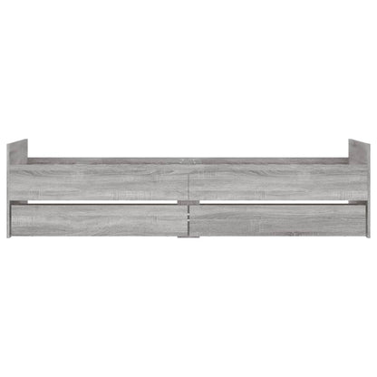 Bedframe met lades grijs sonoma eikenkleurig 90x200 cm 90 x 200 cm Grijs sonoma
