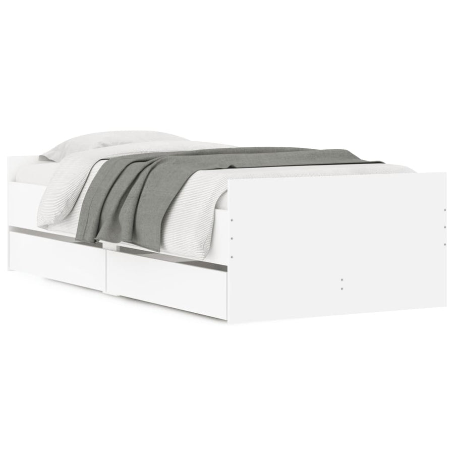 Bedframe met lades wit 90x190 cm 90 x 190 cm Wit
