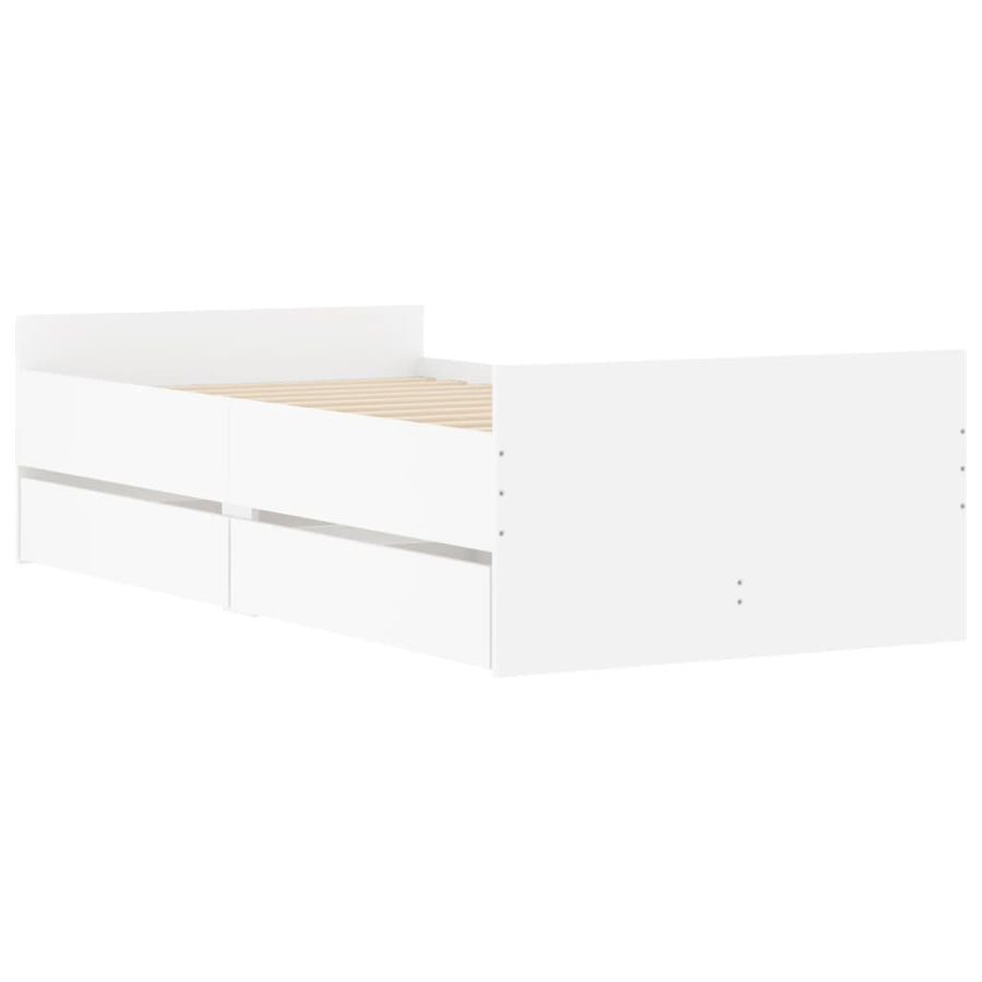 Bedframe met lades wit 90x190 cm 90 x 190 cm Wit