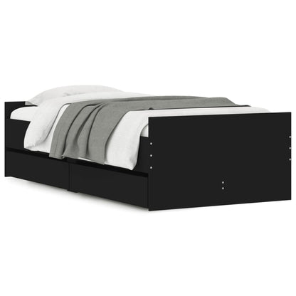 Bedframe met lades zwart 90x190 cm 90 x 190 cm Zwart