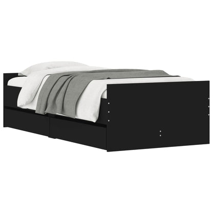 Bedframe met lades zwart 90x190 cm 90 x 190 cm Zwart