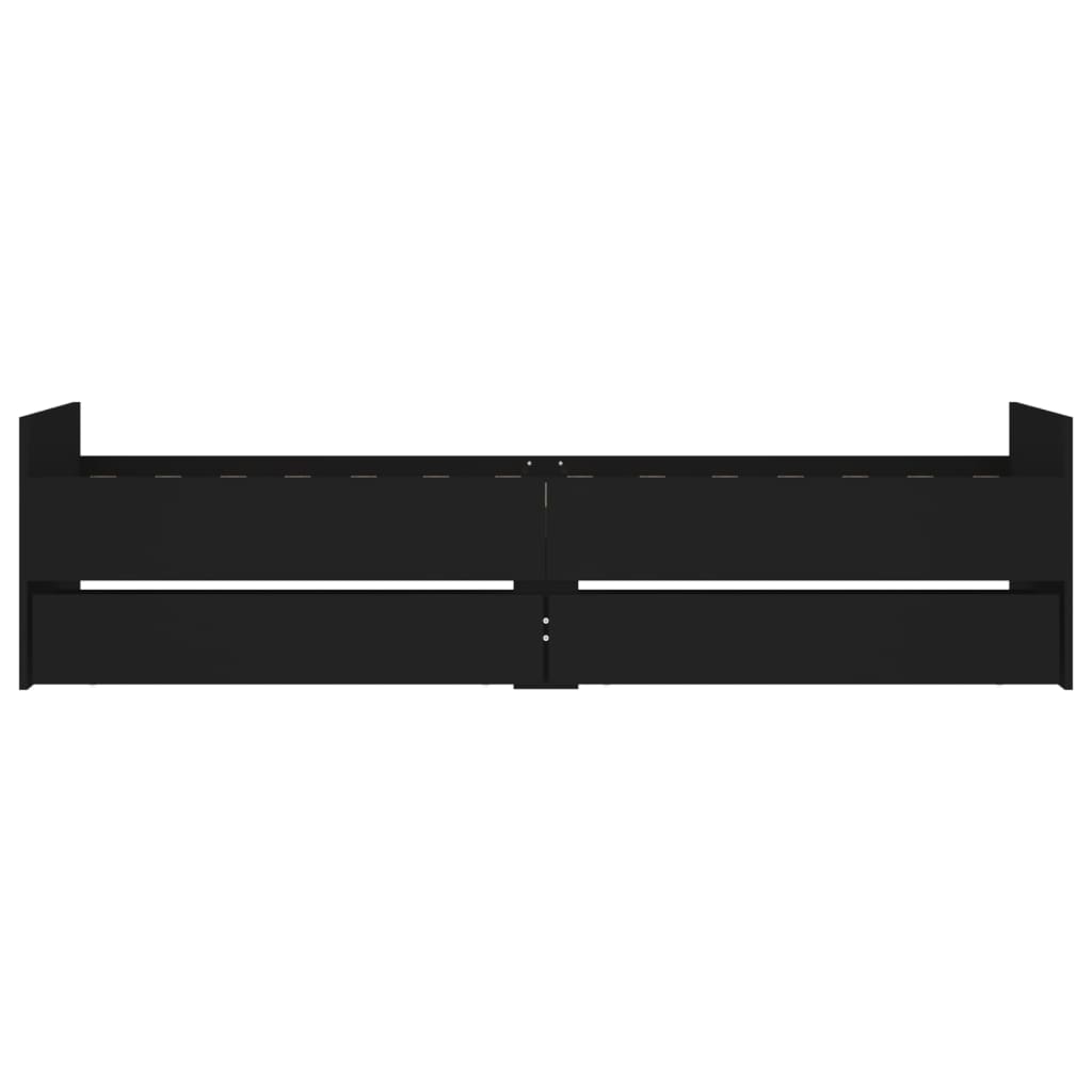 Bedframe met lades zwart 90x190 cm 90 x 190 cm Zwart