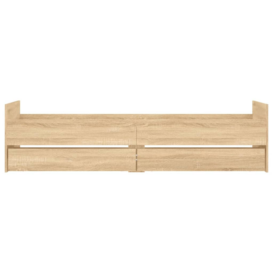Bedframe met lades sonoma eikenkleurig 90x190 cm 90 x 190 cm Sonoma eiken
