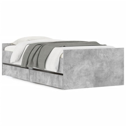 Bedframe met lades betongrijs 90x190 cm 90 x 190 cm Betongrijs