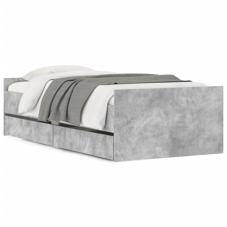 Bedframe met lades betongrijs 90x190 cm 90 x 190 cm Betongrijs
