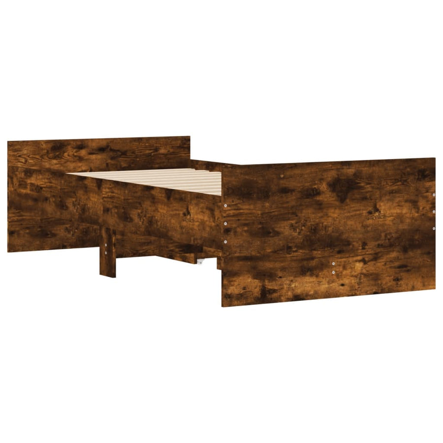 Bedframe met lades gerookt eikenkleurig 90x190 cm 90 x 190 cm Gerookt eiken