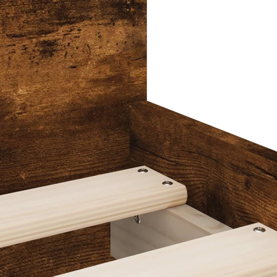 Bedframe met lades gerookt eikenkleurig 90x190 cm 90 x 190 cm Gerookt eiken