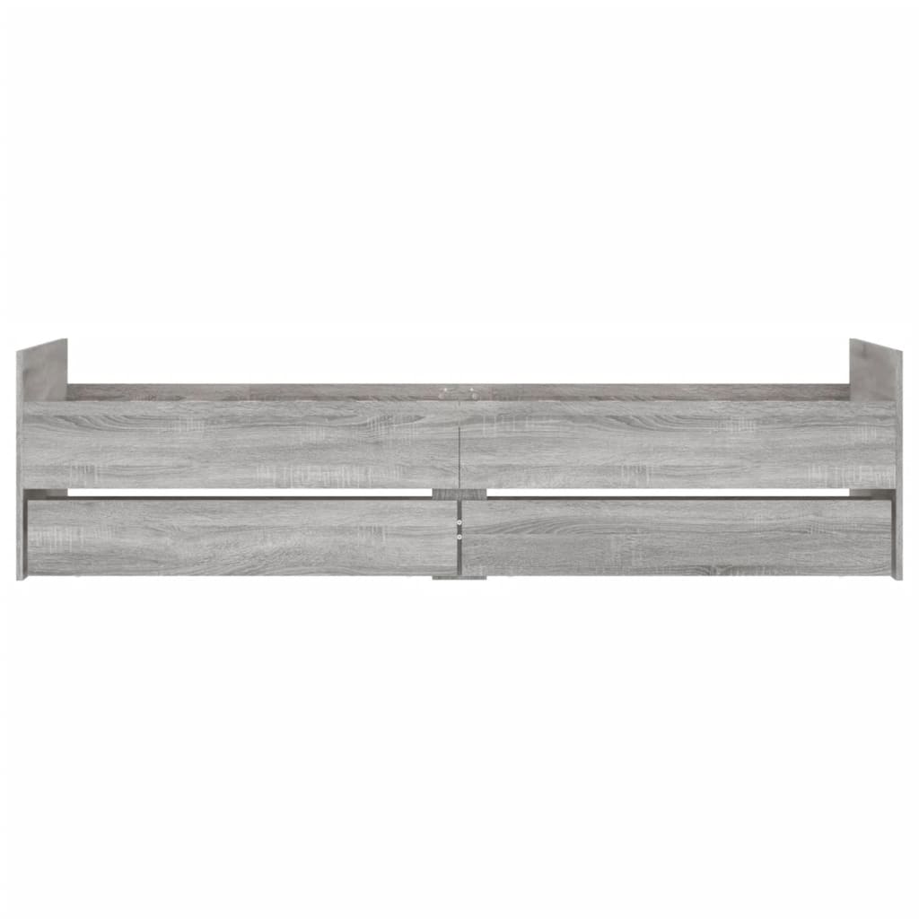 Bedframe met lades grijs sonoma eikenkleurig 90x190 cm 90 x 190 cm Grijs sonoma