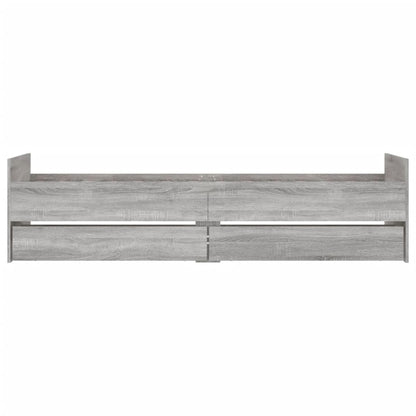 Bedframe met lades grijs sonoma eikenkleurig 90x190 cm 90 x 190 cm Grijs sonoma