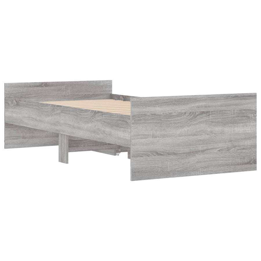 Bedframe met lades grijs sonoma eikenkleurig 90x190 cm 90 x 190 cm Grijs sonoma