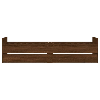 Bedframe met lades bruin eikenkleurig 90x190 cm 90 x 190 cm bruin eikenkleur