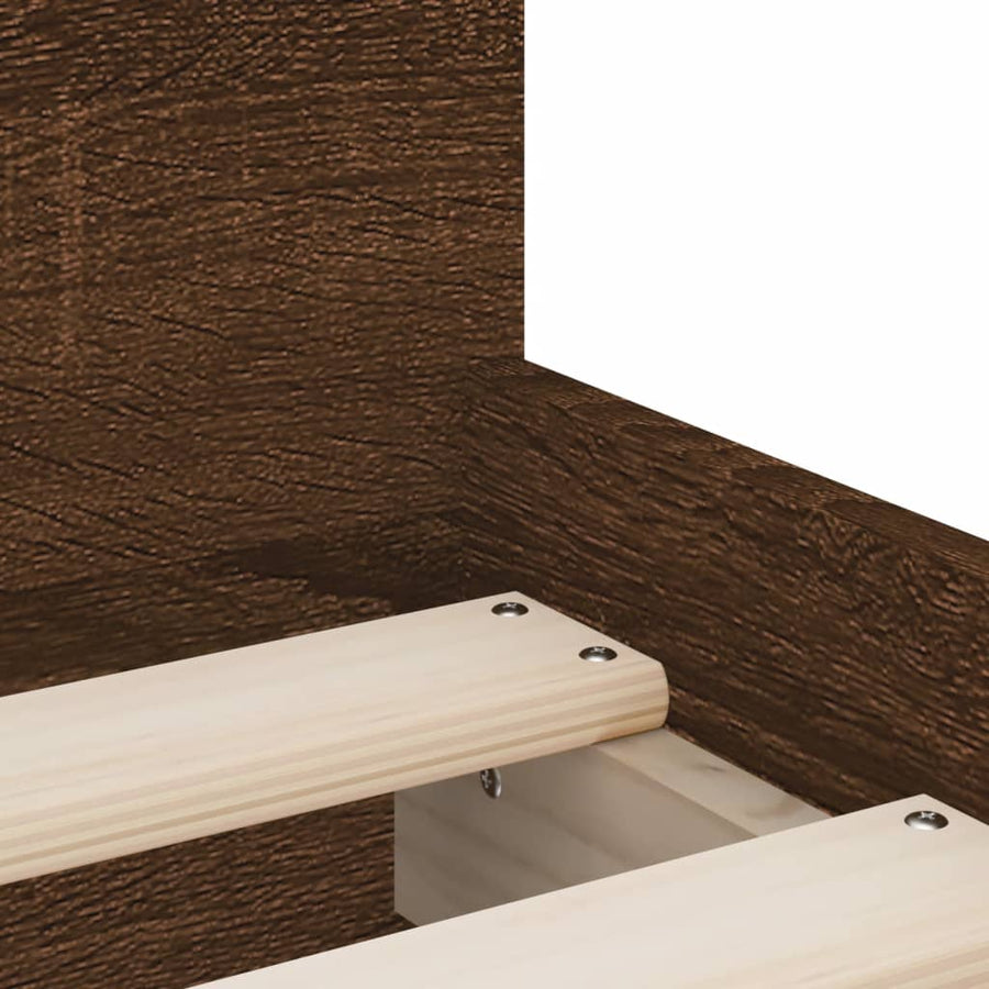 Bedframe met lades bruin eikenkleurig 90x190 cm 90 x 190 cm bruin eikenkleur