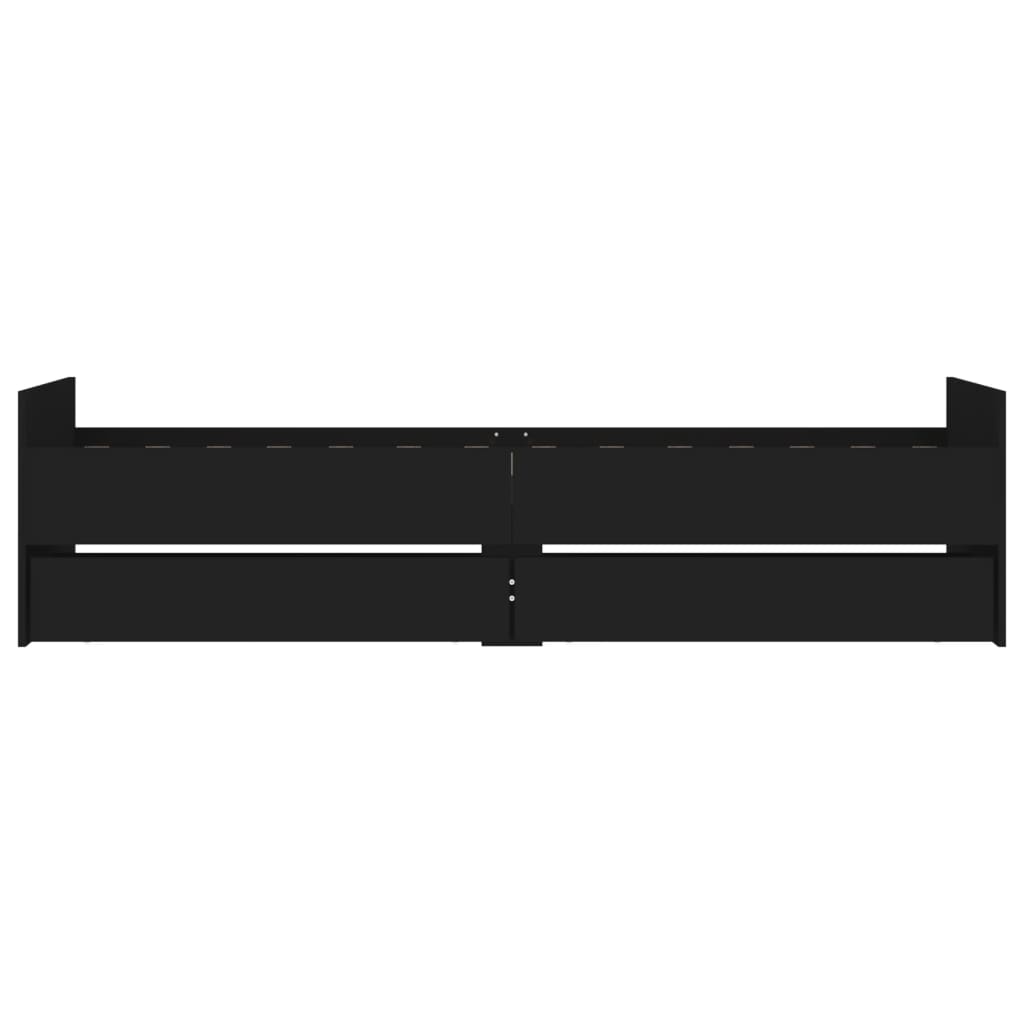 Bedframe Met Lades Small Single Zwart 75 x 190 cm