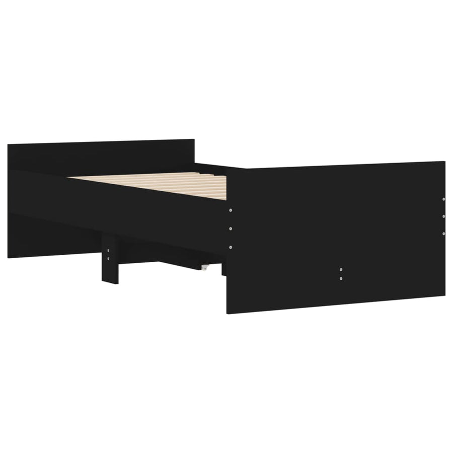 Bedframe Met Lades Small Single Zwart 75 x 190 cm