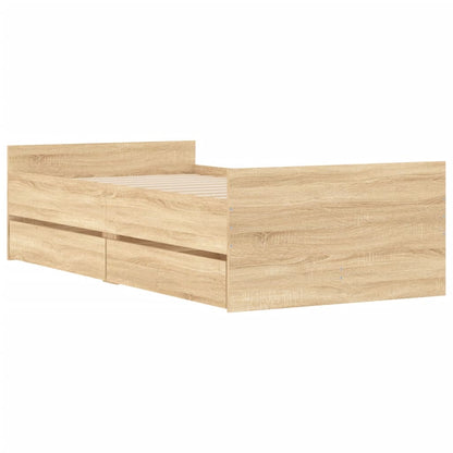 Bedframe Kleurig Small Single Sonoma eiken 75 x 190 cm
