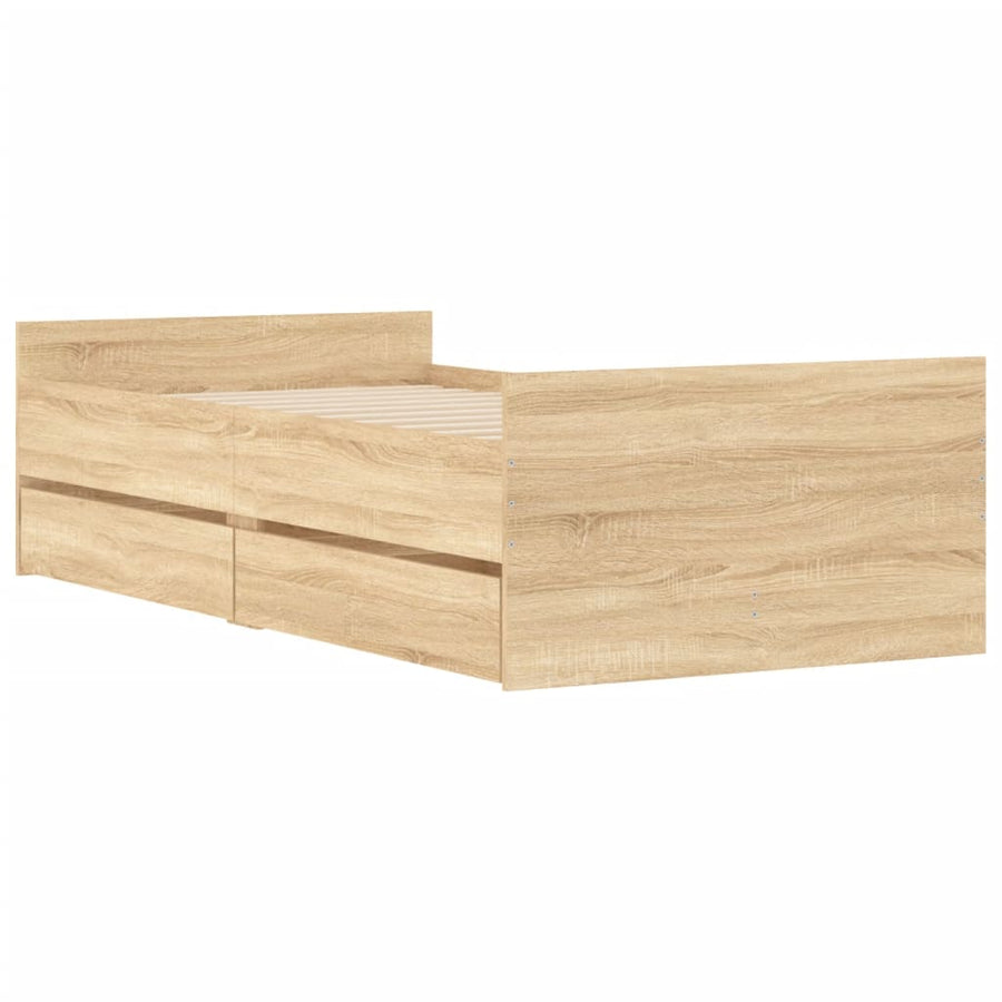 Bedframe Kleurig Small Single Sonoma eiken 75 x 190 cm