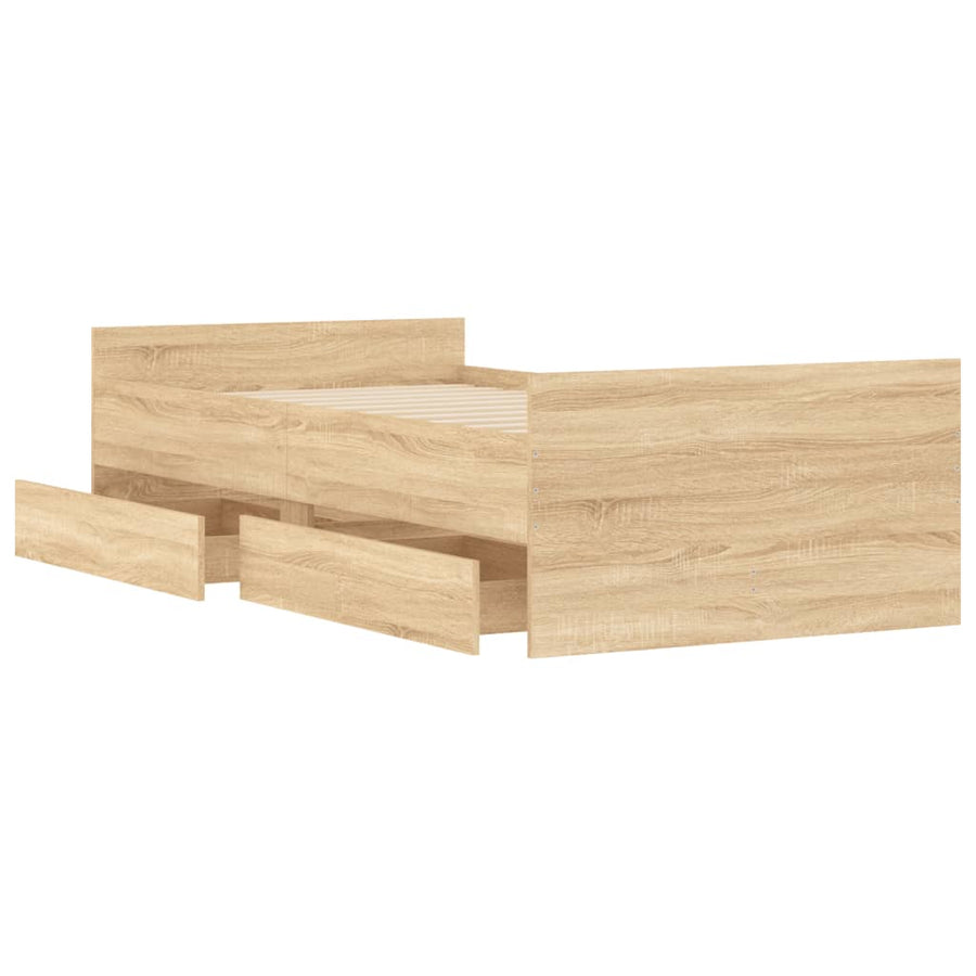 Bedframe Kleurig Small Single Sonoma eiken 75 x 190 cm