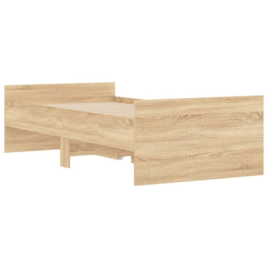 Bedframe Kleurig Small Single Sonoma eiken 75 x 190 cm