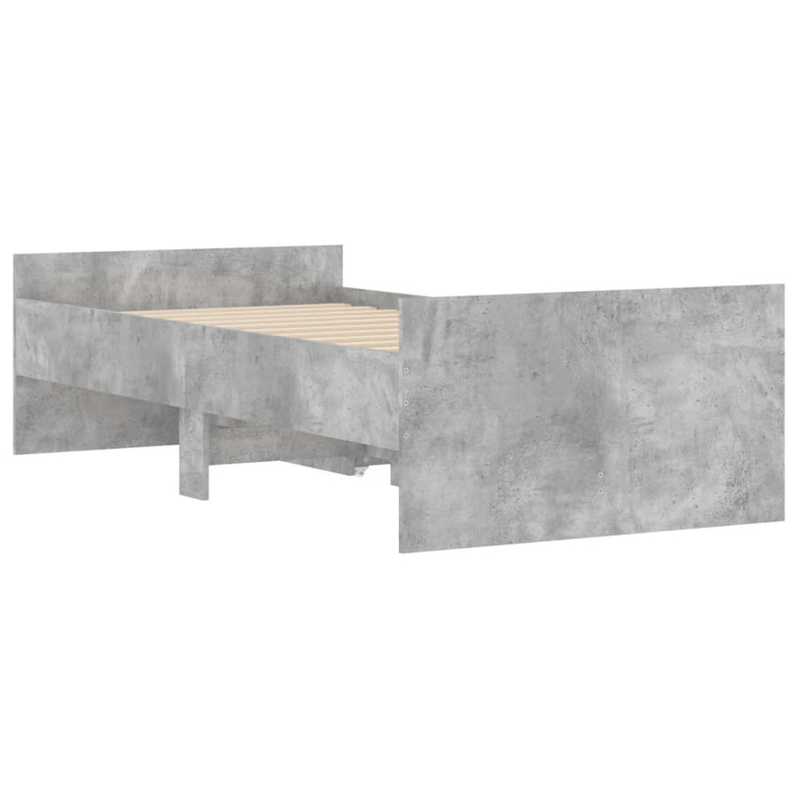 Bedframe Met Lades Small Single Betongrijs 75 x 190 cm