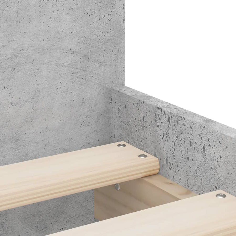 Bedframe Met Lades Small Single Betongrijs 75 x 190 cm