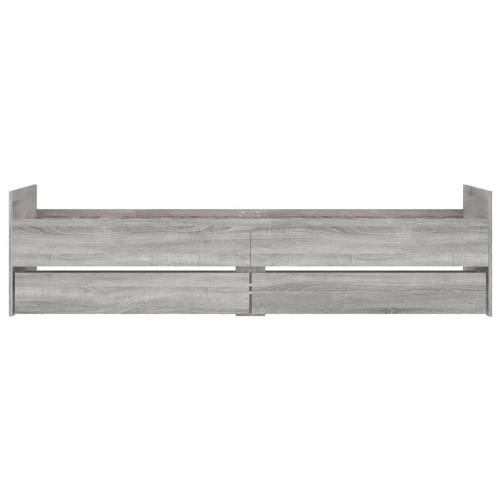 Bedframe Met Lades Eiken Small Single Grijs sonoma 75 x 190 cm