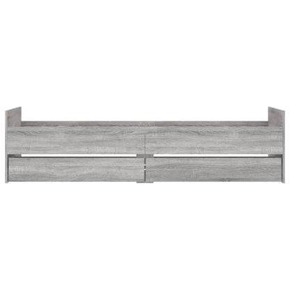 Bedframe Met Lades Eiken Small Single Grijs sonoma 75 x 190 cm