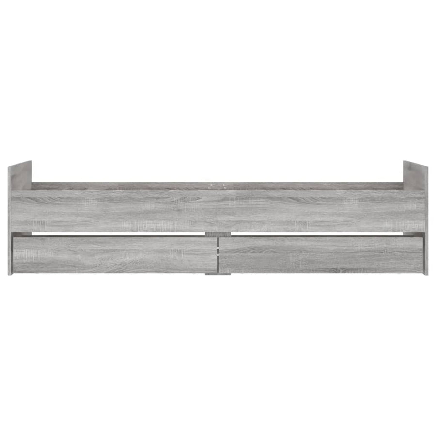 Bedframe Met Lades Eiken Small Single Grijs sonoma 75 x 190 cm