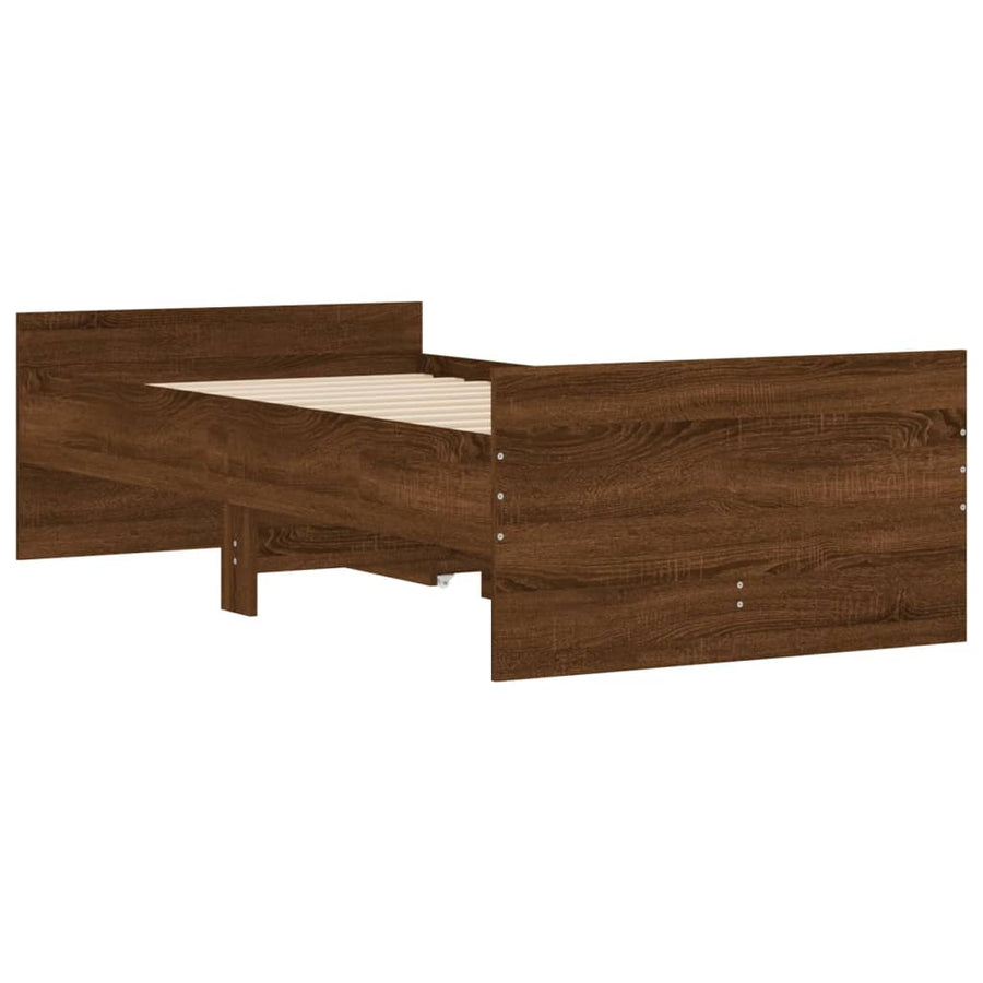 Bedframe Met Lades Ig Small Single 75 x 190 cm bruin eikenkleur